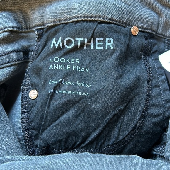 MOTHER Looker Ankle Fray Jean Last Chance Saloon Gray Distressed Sz 27 - Picture 13 of 15